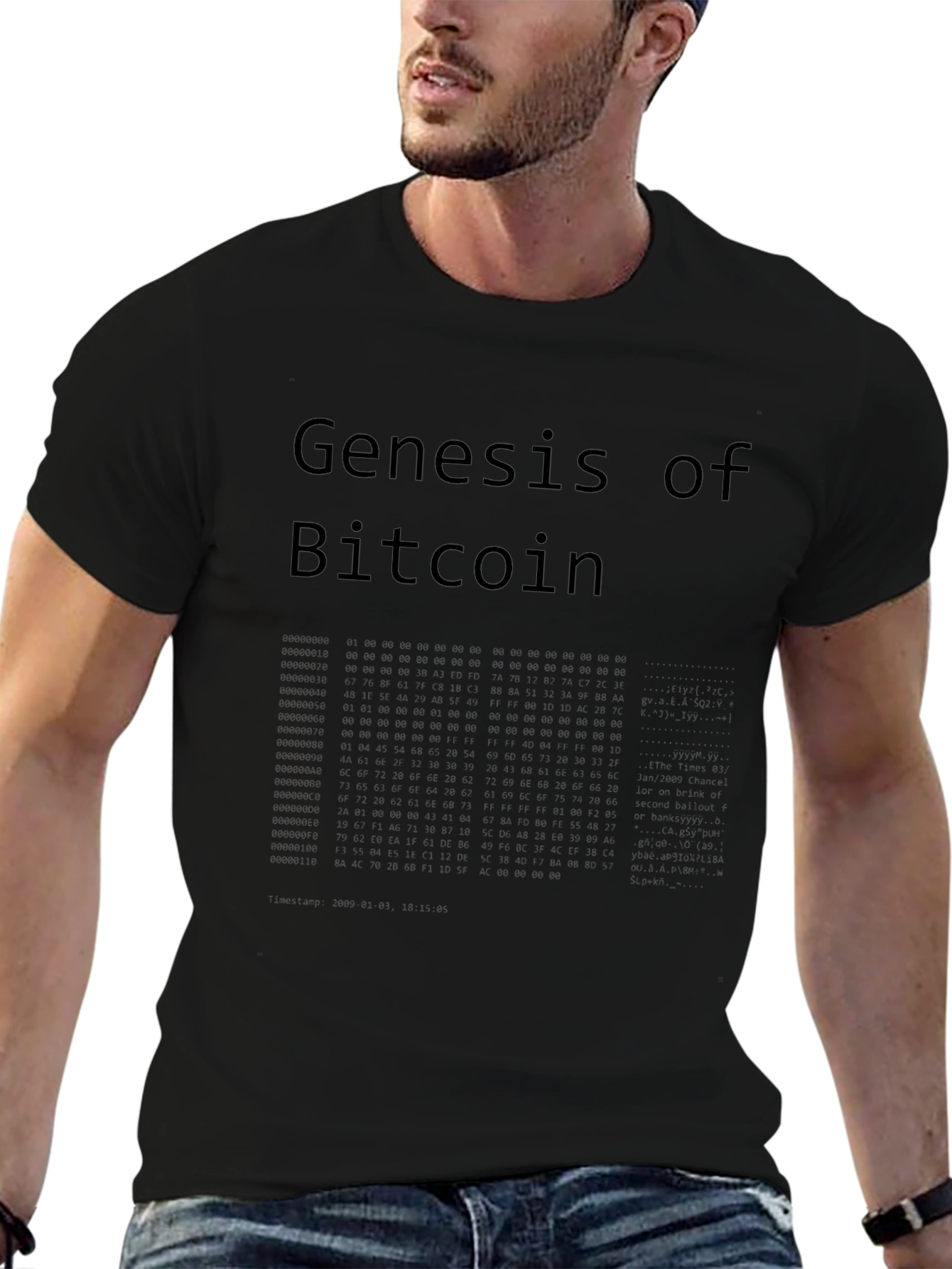 Genesis of Bitcoin Black T-Shirt
